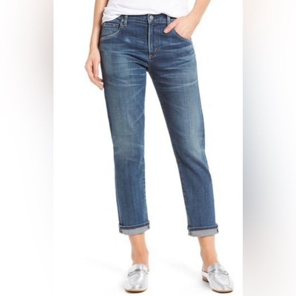 Citizens Of Humanity Emerson Slim Boyfriend Denim Jeans, Medium Blue, Size 28 - Picture 1 of 16